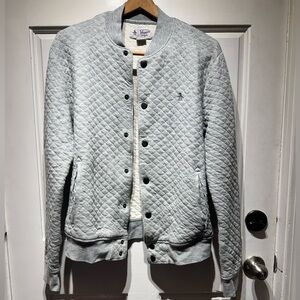 Original Penguin Light Gray Quilted Bomber Jacket